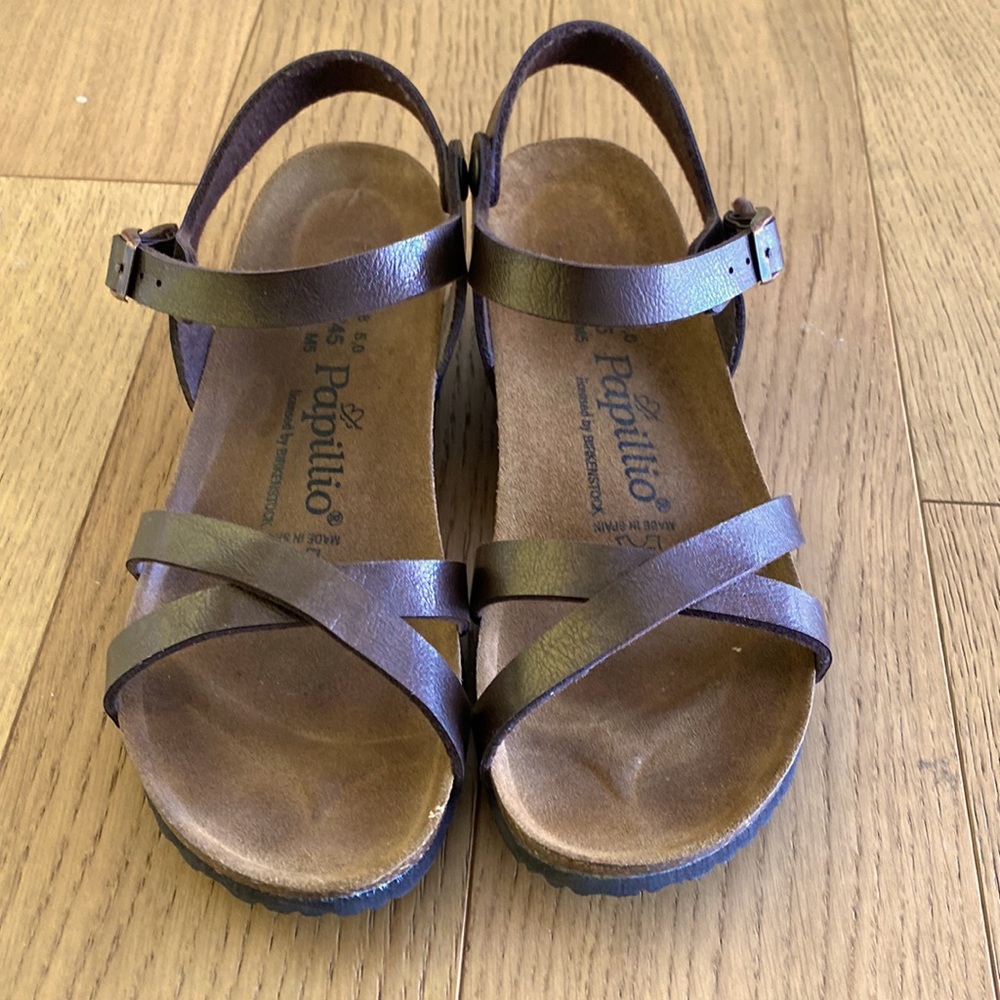 Birkenstock Papillio women’s brown Alysa sandals size 7-7.5. European size 38